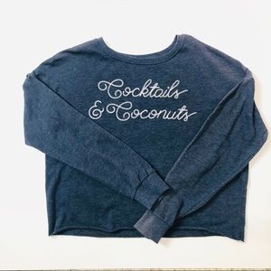 Zoe + Liv Cropped Sweatshirt Navy Size M